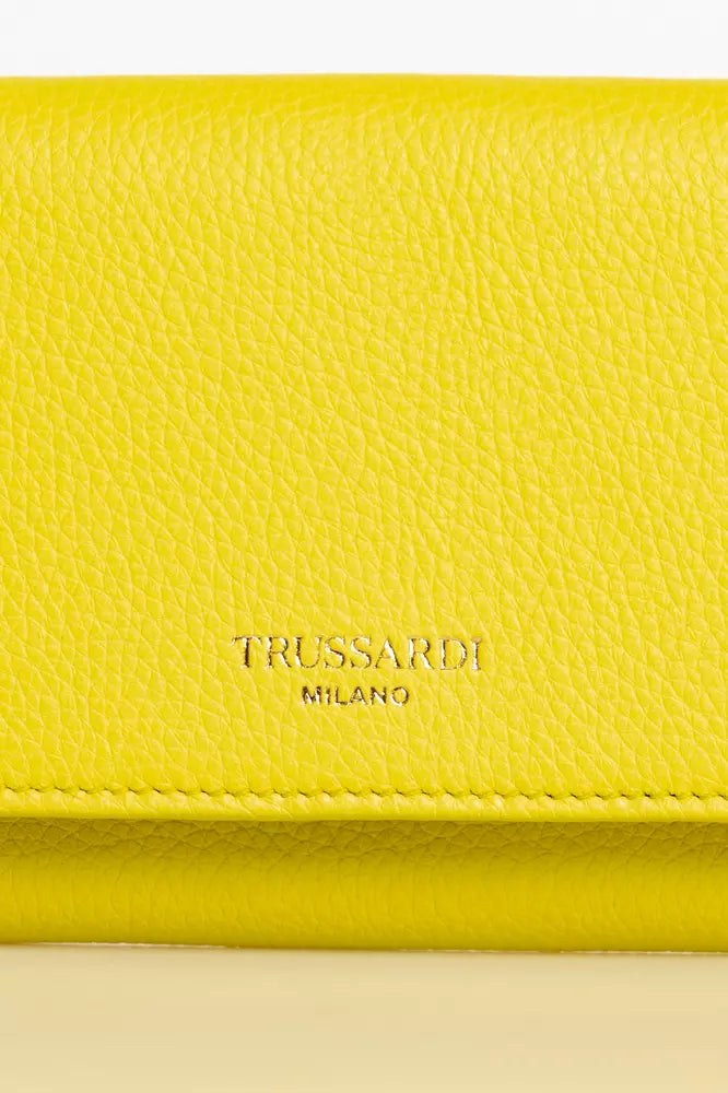 Trussardi yellow leather wallet for women